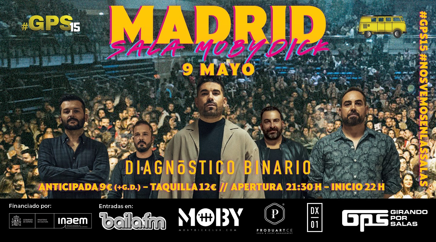 Diagnóstico Binario: Concierto en Moby Dick Club, 25/01/2025 | Entradas Oficiales