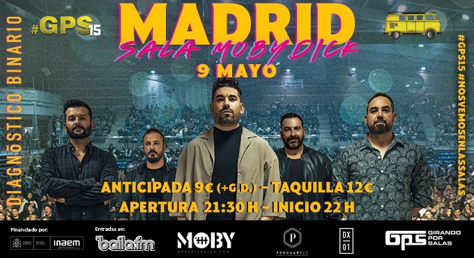 Diagnóstico Binario: Concierto en Moby Dick Club, 25/01/2025 | Entradas Oficiales