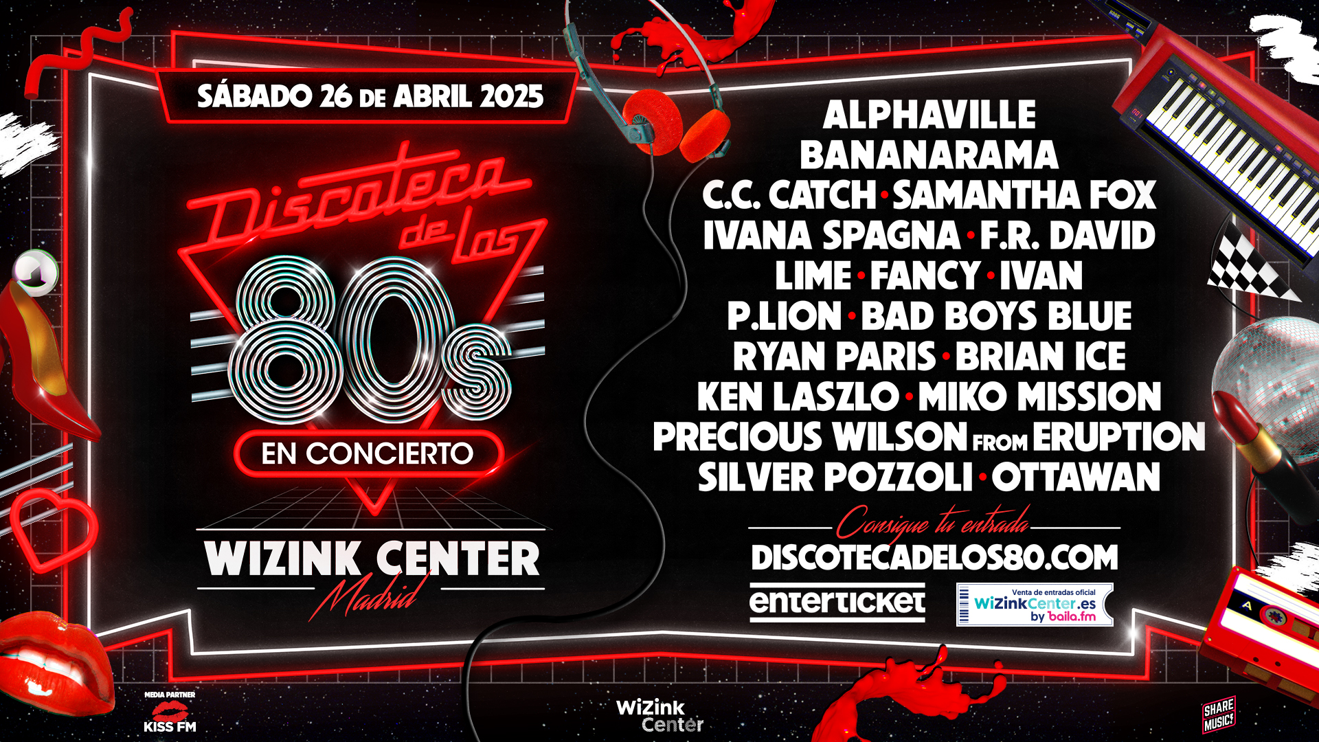 Concierto Discoteca de los 80 ́s - Madrid Movistar Arena - Discoteca de los 80 ́s 2025