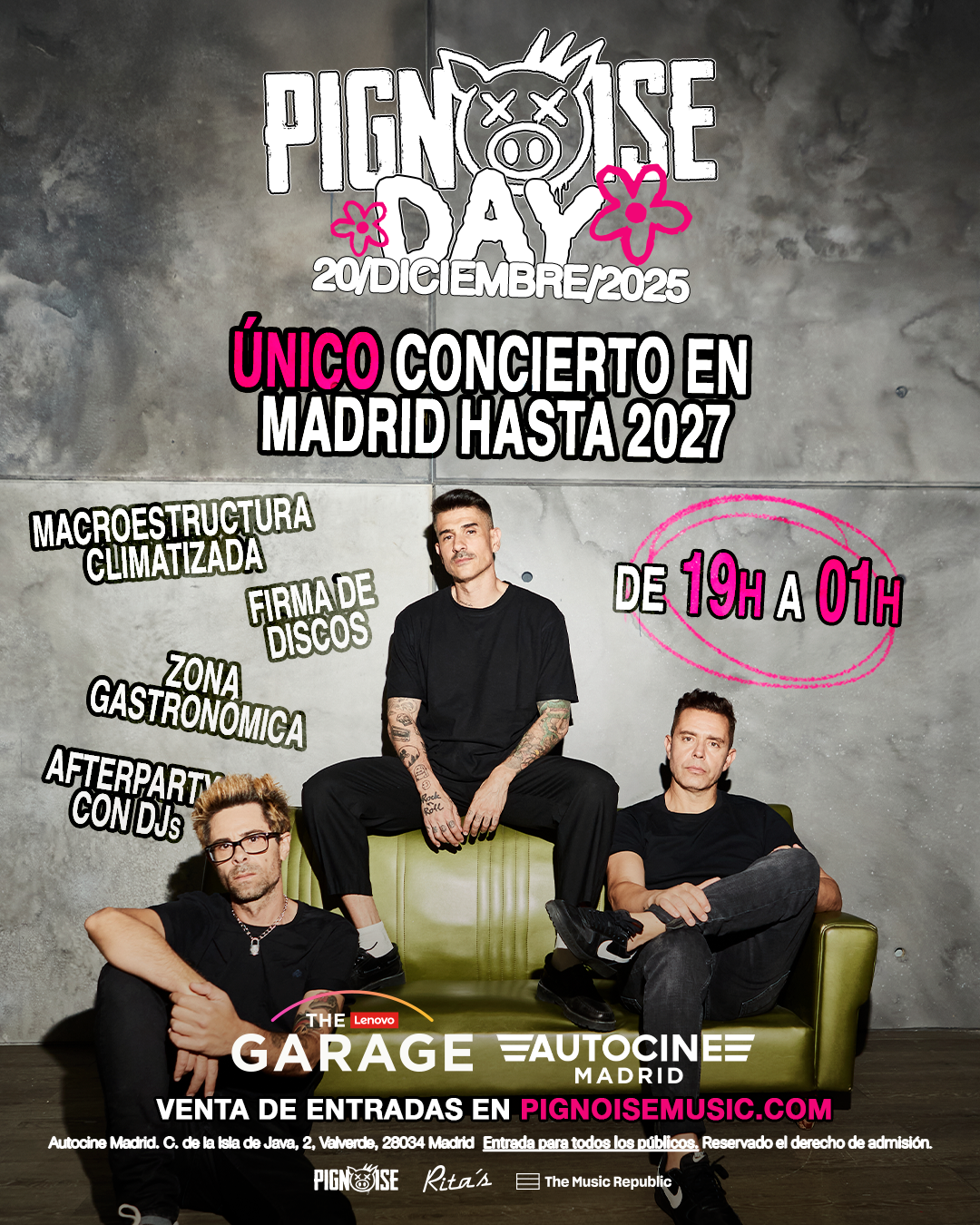 Entradas Pignoise Madrid 2025 | The Garage, Autocine Madrid