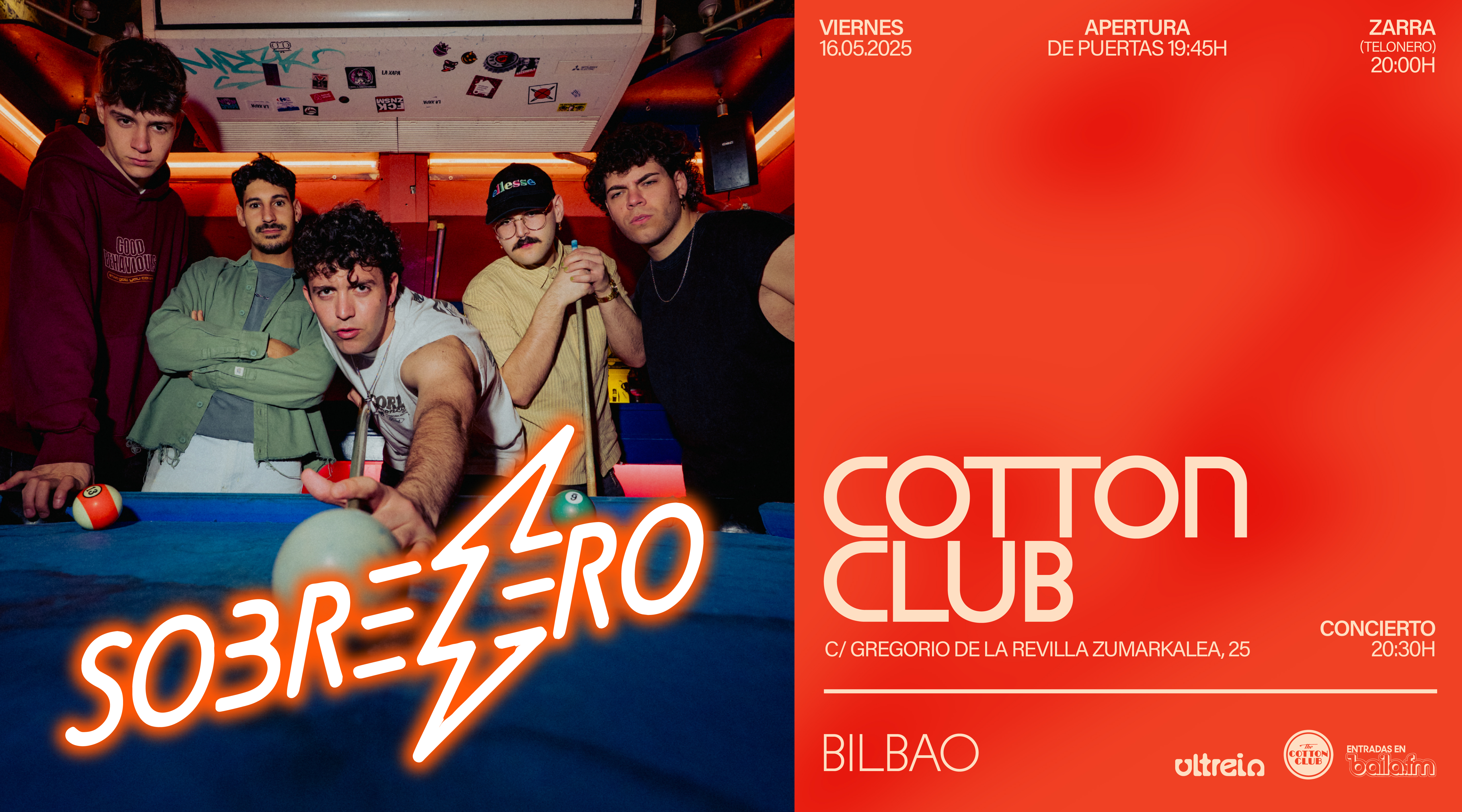 Sobrezero en concierto en Bilbao | Entradas en baila.fm