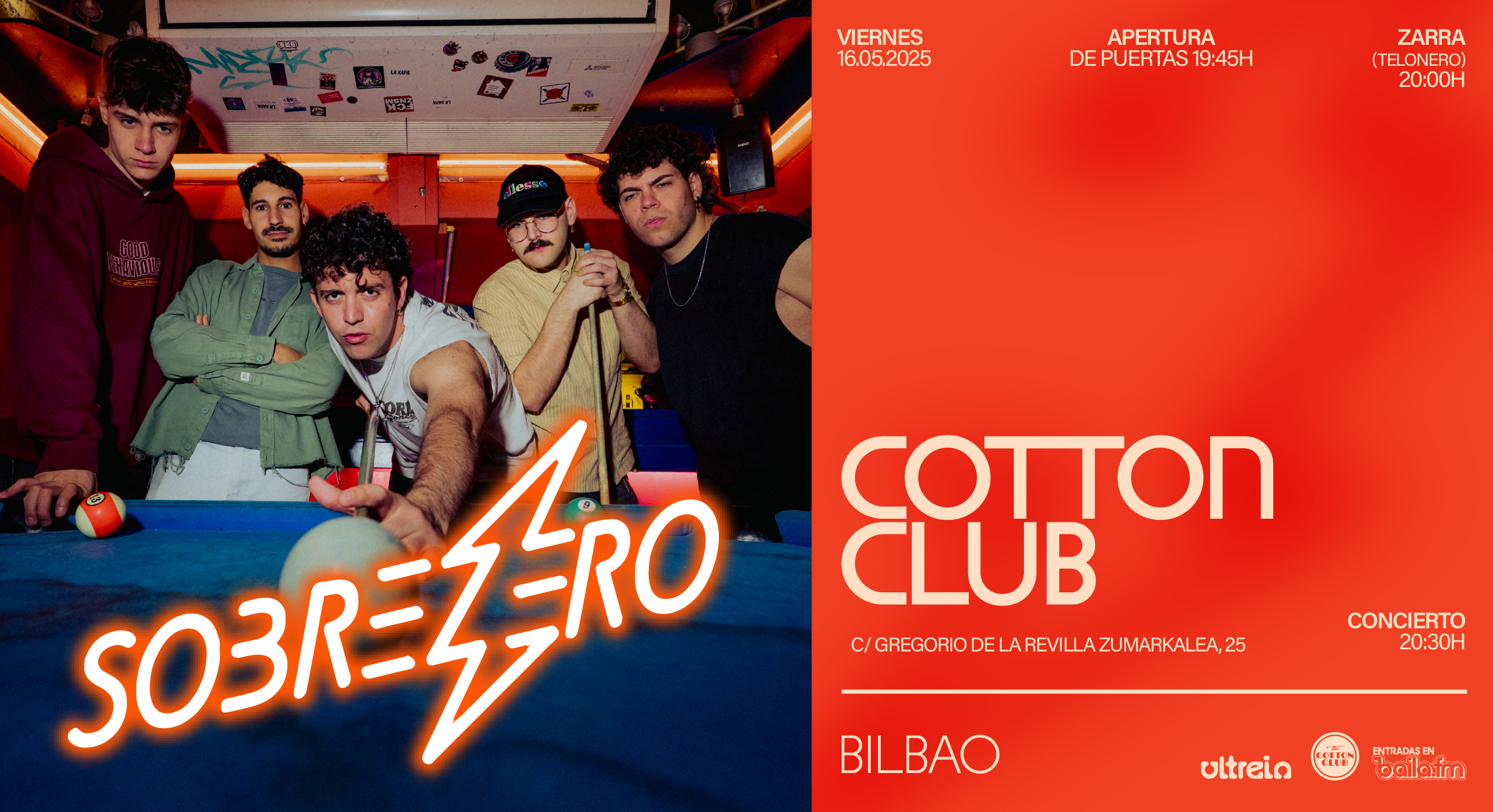 Sobrezero en concierto en Bilbao | Entradas en baila.fm