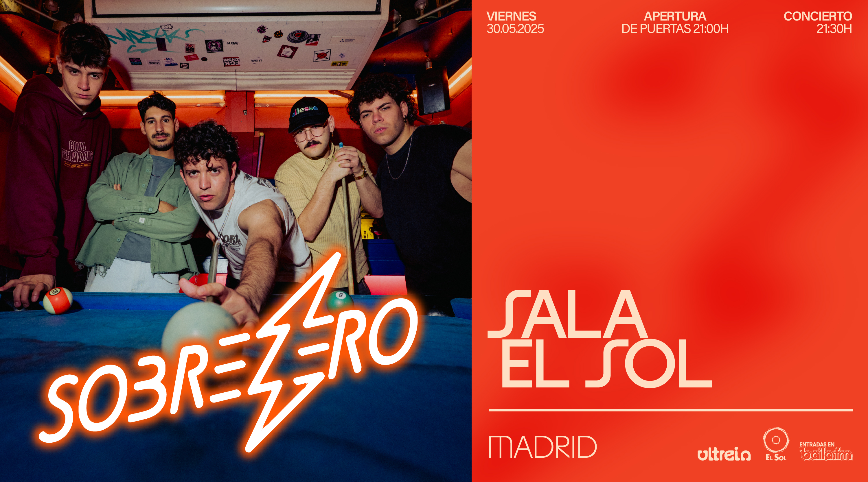 Sobrezero: Concierto en Sala El Sol, 30/05 | Entradas Oficiales