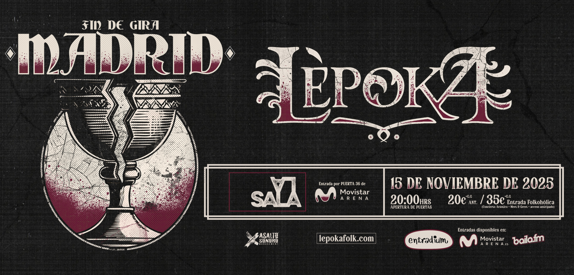Lèpoka: Concierto en Madrid, 15 de noviembre de 2025 | Entradas Oficiales