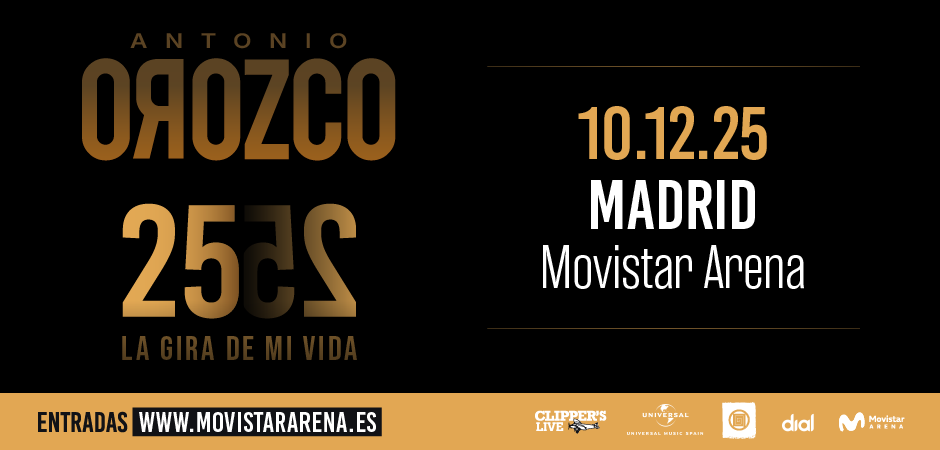 Antonio Orozco: Concierto en Movistar Arena - Madrid, 10 de diciembre de 2025 | Entradas Oficiales