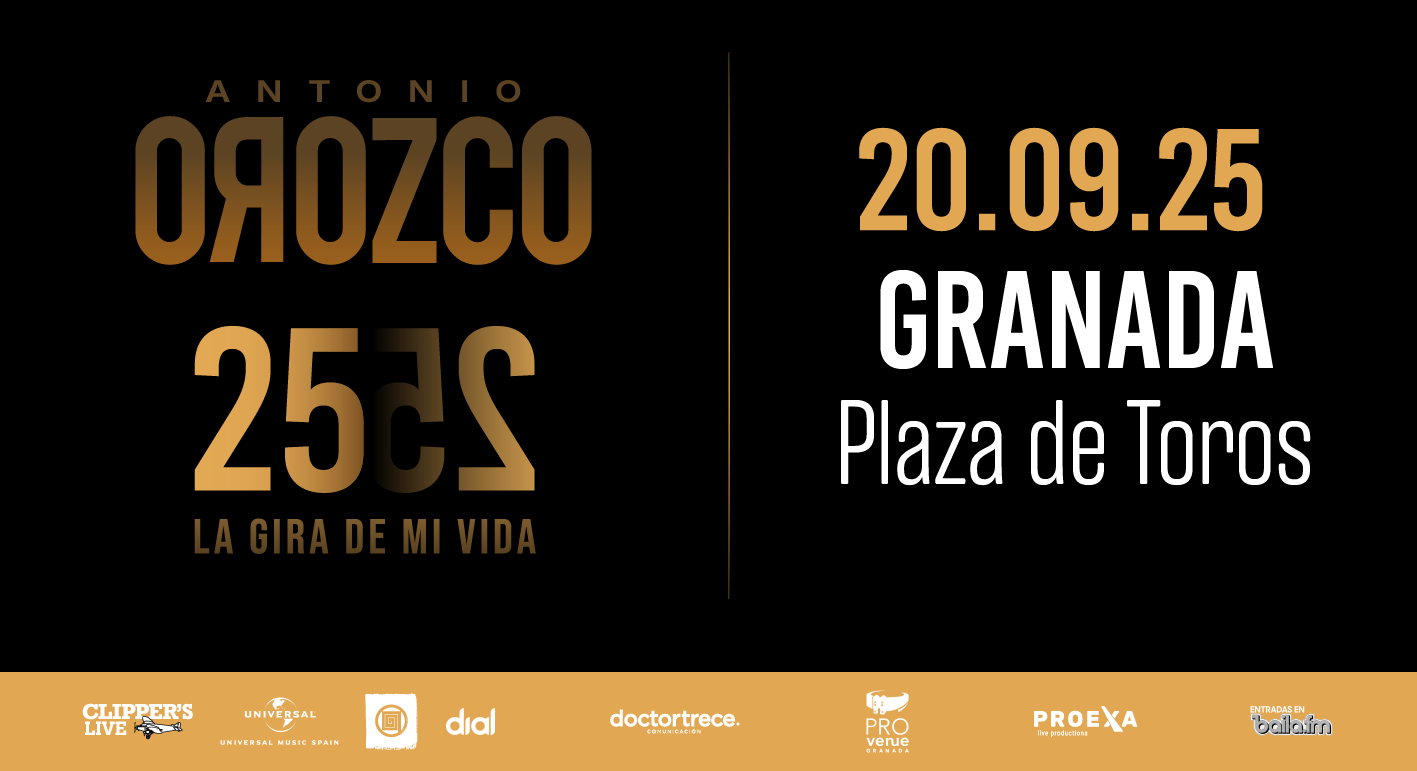 Concierto Antonio Orozco | Granada 2025. Entradas Oficiales en baila.fm